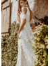 Ivory Boho Lace Wedding Dress With Detachable Sleeve